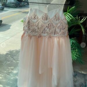 Pretty peach pink tulle girls dress size 12